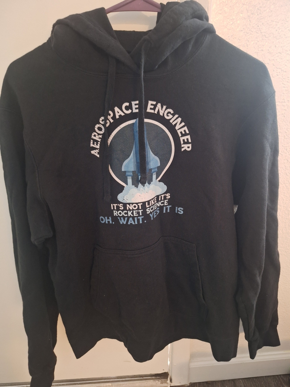 Black 'Aerospace Engineer' Graphic Hoodie